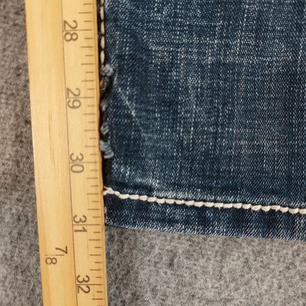 Salvage Mayhem Straight Blue Jeans Men's 29R (Fit 31x31) Blue Distressed Stretch - Picture 7 of 9